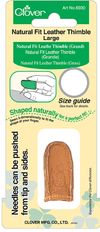 Thimble Clover natural fit leather thimble large
