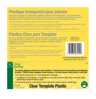 Dritz Quilting Clear Template Plastic
