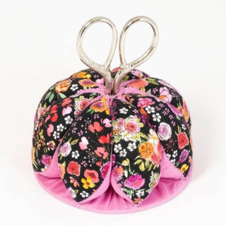 Pin Cushion Dome Black + Pink Floral