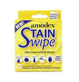 Amodex Stain Wipe Skin Fabric and Surface Cleaner Pk 10