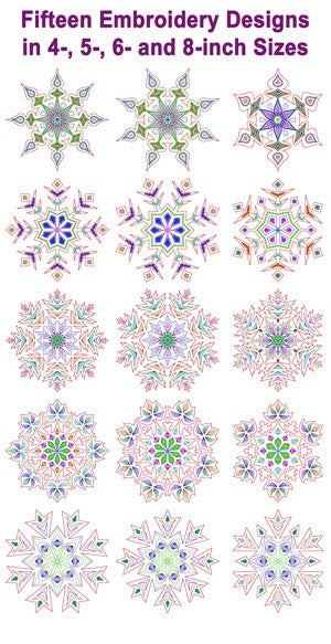 Software- Kalidescope Kreator 3 Snowflakes Embroidery Bundle