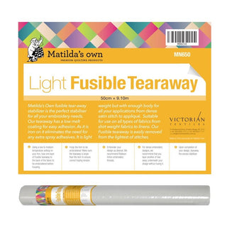 Stabiliser - Embroidery - Light Fusible Tearaway 50cm X 9.1m Matilda's Own