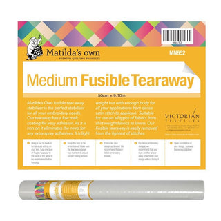 Stabiliser - Embroidery - Medium Fusible Tearaway 50cm X 9.1m Matilda's Own