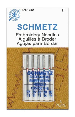Schmetz Embroidery Needles Asstortment 75-90 Pk 5 