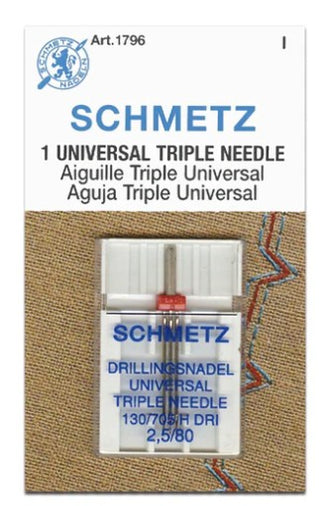 Schmetz Triple Universal Needle 2.5mm 80 Pk 1