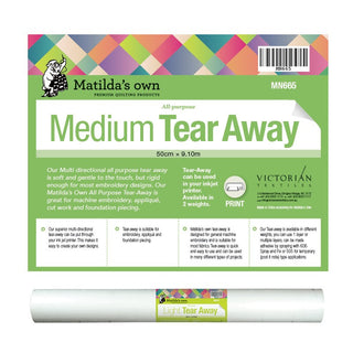 Stabiliser - Embroidery - Medium Tearaway 50cm x 9.1m Matilda's Own