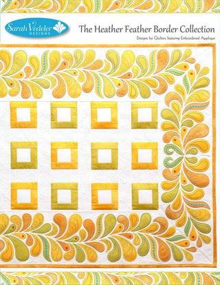 Heather Feather Border Collection Designs for Quilters Featuring Embroidery Applique