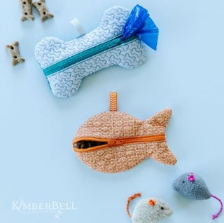 Kimberbell Digital Dealer Exclusive Design (2022-07 JULY) - Give a Dog a Bone/Give a Cat a Fish Pouch
