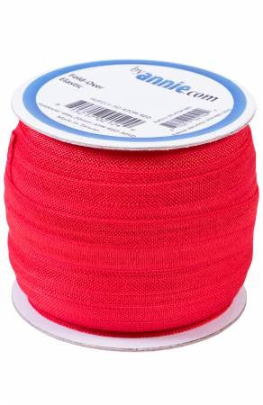 By Annie Fold Over Elastic Atom Red per mtr