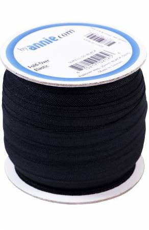 By Annie Fold Over Elastic Black per mtr