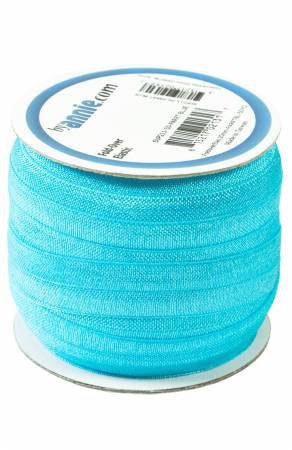 By Annie Fold Over Elastic Parrot Blue per mtr