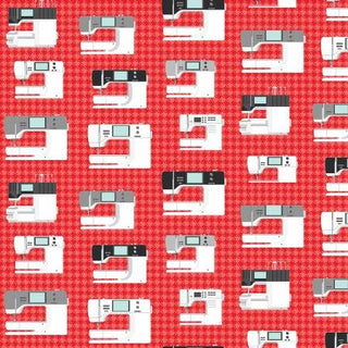 Amanda Murphy Sewing Room 2 Red Sewing Machines per mtr 