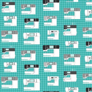 Amanda Murphy Sewing Room 2 Blue Sewing Machines per mtr 