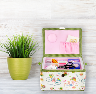 Sewing Basket - Large Rectangle 29 x18 x21cm Bicycle 