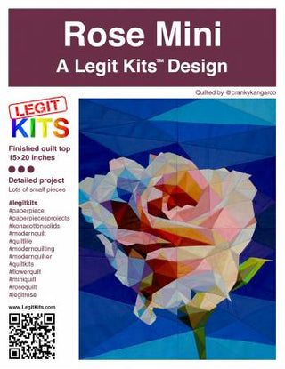 Rose Mini Pattern by Legit Kits Design Foundation Paper Pieced Quilt Top Project