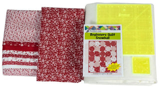 Quilt Kit - Beginners Quilt Kit Snowball (60" x 48") - (Includes Pattern, Fabric, Rulers, Backing & Wadding)