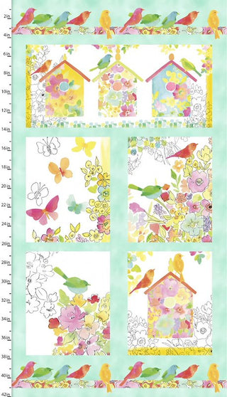 Quilt Kit - Panel Quilt Kit Bird House - Includes Panel, Coordinating Rainbows & Wadding