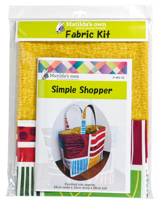 Simple Shopper Tote Bag Kit  (Includes Pattern & Fabric) Assorted Colours