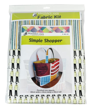 Simple Shopper Tote Bag Kit  (Includes Pattern & Fabric) Assorted Colours