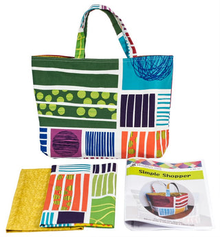 Simple Shopper Tote Bag Kit  (Includes Pattern & Fabric) Assorted Colours
