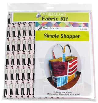 Simple Shopper Tote Bag Kit  (Includes Pattern & Fabric) Assorted Colours