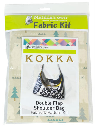 Kokka Double Flap Shoulder Bag Kit (includes Bag Pattern & Fabric) Assorted Colours