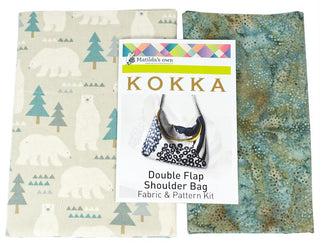 Kokka Double Flap Shoulder Bag Kit (includes Bag Pattern & Fabric) Assorted Colours