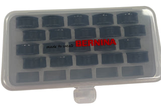 Bernina Jumbo Bobbins x 20 with Bobbin Box (4,5,7,9 Series)