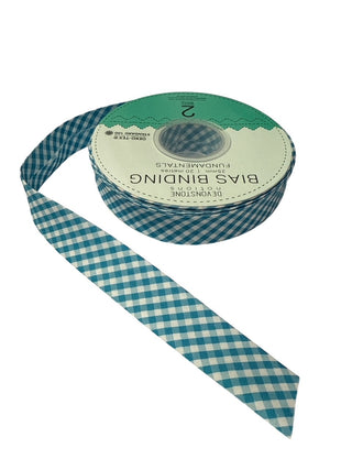 Bias Binding 25mm 1/8" Check Summer Bay Per Metre