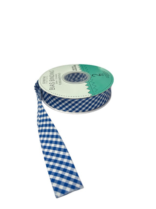 Bias Binding 25mm 1/8" Check Nautical Per Metre