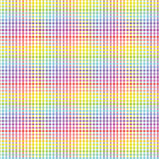 Bias Binding 25mm 1/8" Check White Rainbow Per Metre