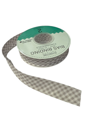 Bias Binding 25mm 1/8" Check Silvergum Per Metre