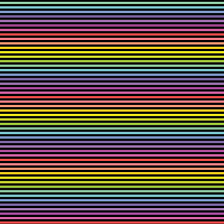 Bias Binding 25mm 1/8" Stripe Black Rainbow Per Metre