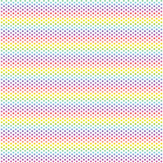 Bias Binding 25mm 1/8" Dot White Rainbow Per Metre