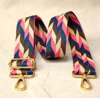 Adjustable Shoulder Strap Multicolour Chevron 3.8cm x 135cm