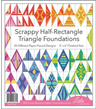 Scrappy Half-Rectangle Triangle Foundation Pad 3" x 6" finished