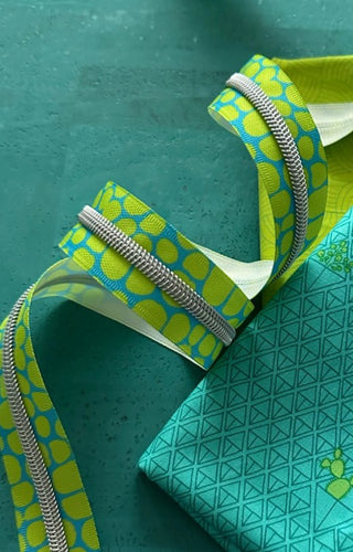 Lime Pebble Zipper Tape with Nickel Teeth  3 yards (2.74m)