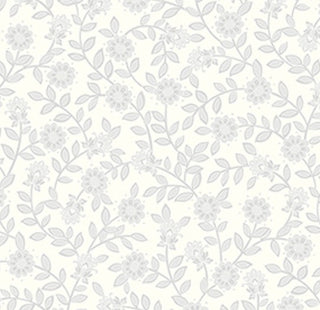 Wideback Benartex Whimsy Floral 108" White Grey (16388W-09) 108" wide (2.74cm) per mtr