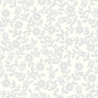 Wideback Field Floral 108" White Grey (16389W-09) 108" wide (2.74cm) per mtr