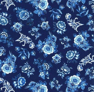 Michael Miller Royal Blue Flower 3078-12241R Wideback 108" (273cm) wide per mtr