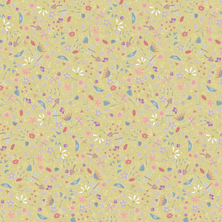 Slow and Steady DV7423 Scatter Flower Green Per Mtr