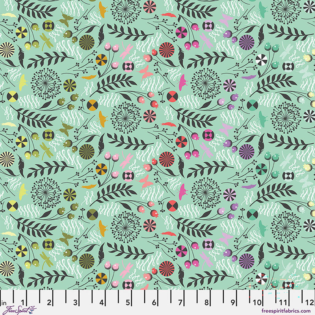 Tula Pink Prince Charming Déjà Vu Dandelion Sweetmint PWTP279.SWEETMIN ...