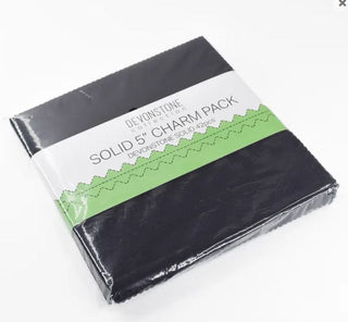 Devonstone Solids 5" Charm Pack 42pcs Deep Black