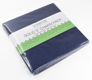Devonstone Solids 5" Charm Pack 42pcs Gambier Blue