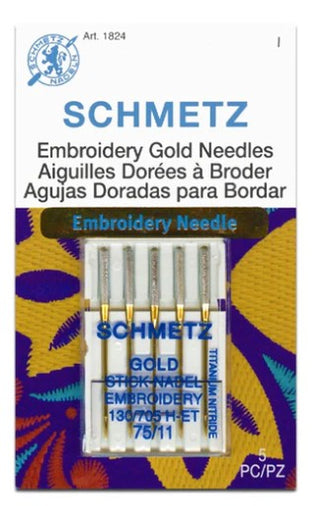 Schmetz Embroidery Needles Gold 75/11 PK 5 