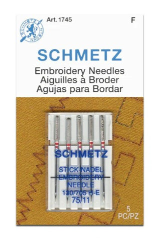 Schmetz Embroidery Needles 75/11 PK5