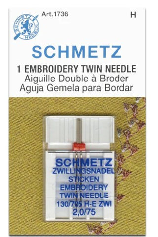 Schmetz Twin Embroidery Needle 2.0 / 75