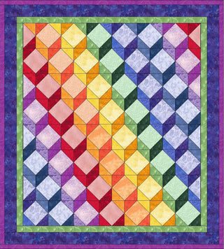 Queen of Stitching Tumbling Blocks Embroidery Design CD