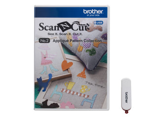 Brother Scan N Cut Design Collection USB #2 Applique Pattern Collection CAUSB2