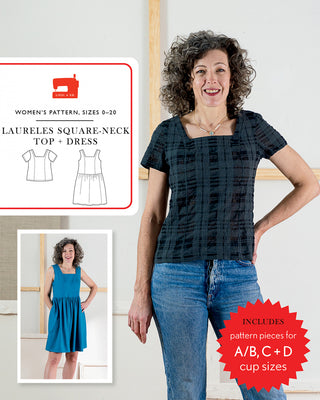 Liesl + Co Laureles Square Neck Top + Dress Pattern